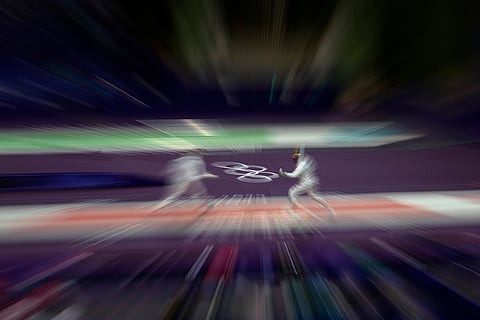 Men's team epee for 7th and 8th place match between Egypt and Venezuela